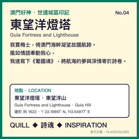 No.04 賈梅士 背面：東望洋燈塔 · 東望洋山 地方故事